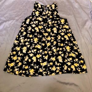 Women’s Black Sundress with Yellow Flowers Small